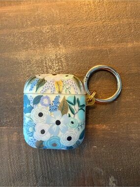 Rifle Paper Co. Floral AirPods Clip-On Case in White, Blue, Green, Gold